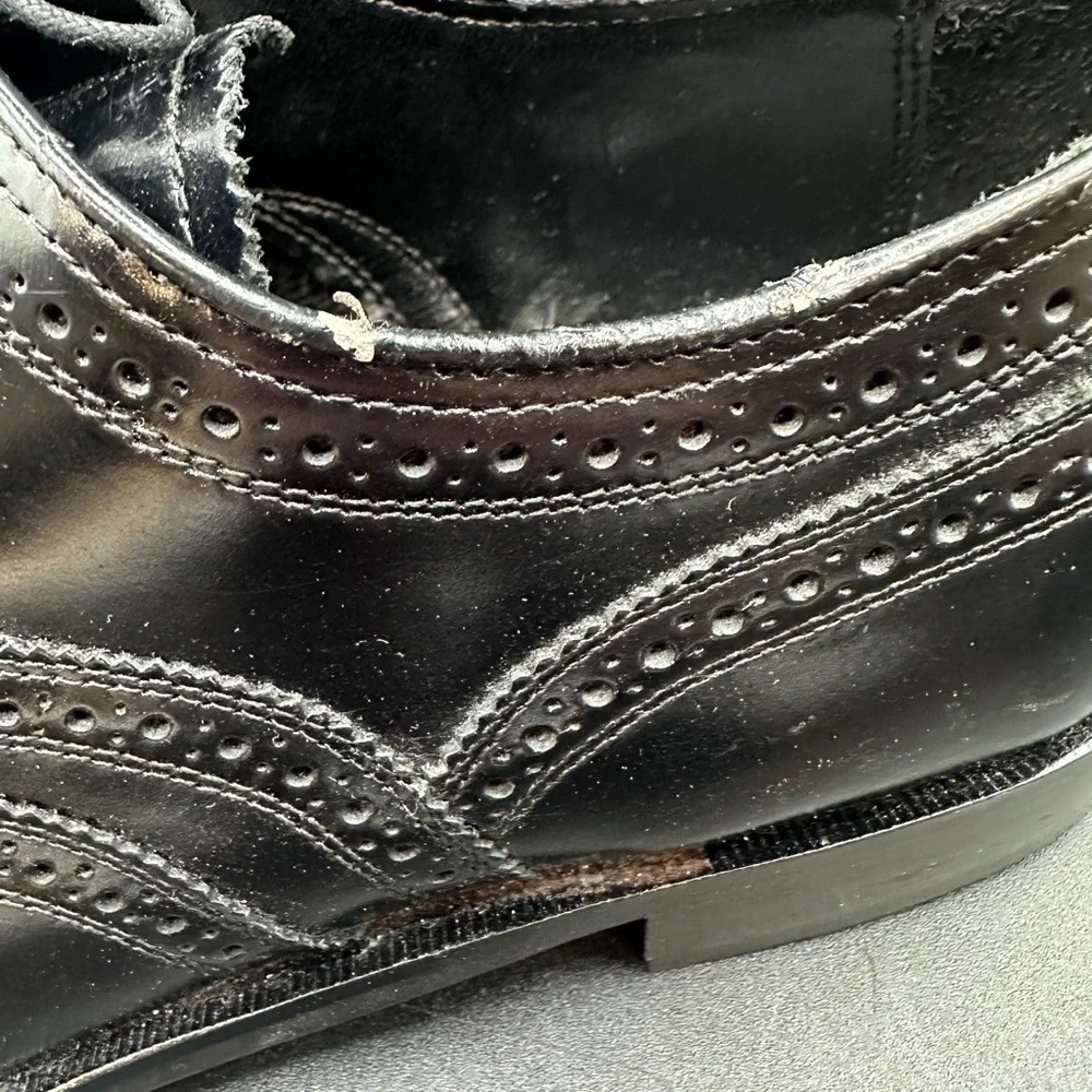 FLORSHEIM Men's Lexington Wing-Tip Oxford size 9 EEE Black Leather